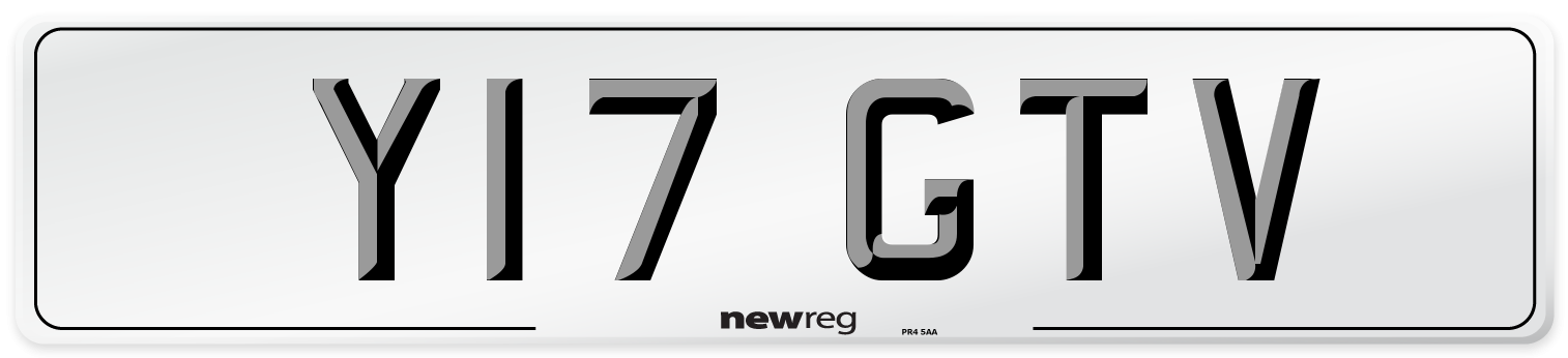 Y17 GTV Number Plate from New Reg